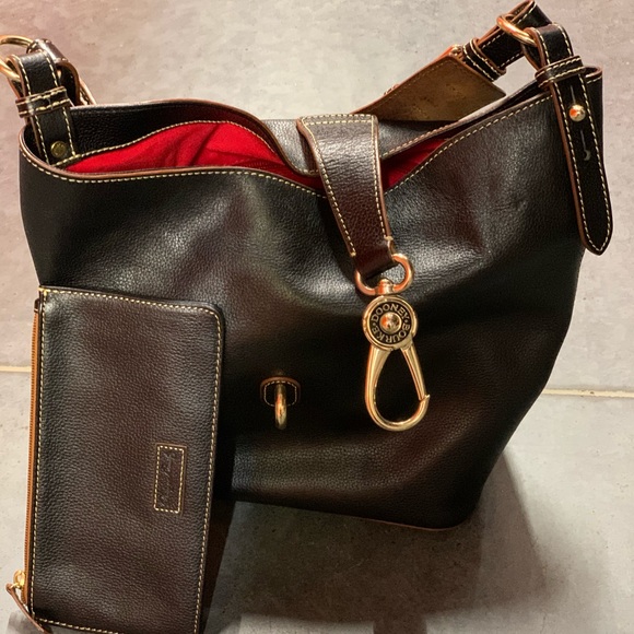 Dooney & Bourke Handbags - Dooney & Bourke Logo Lock Leather Hobo
